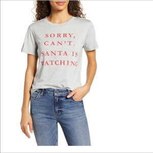1901 Christmas Graphic Logo Tee Shirt Gray Santa S v6x